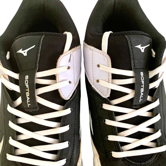 Mizuno Womens 9-Spike Advanced Finch Elite 3 Softball Shoes Black/White Size 9 - Picture 4 of 8